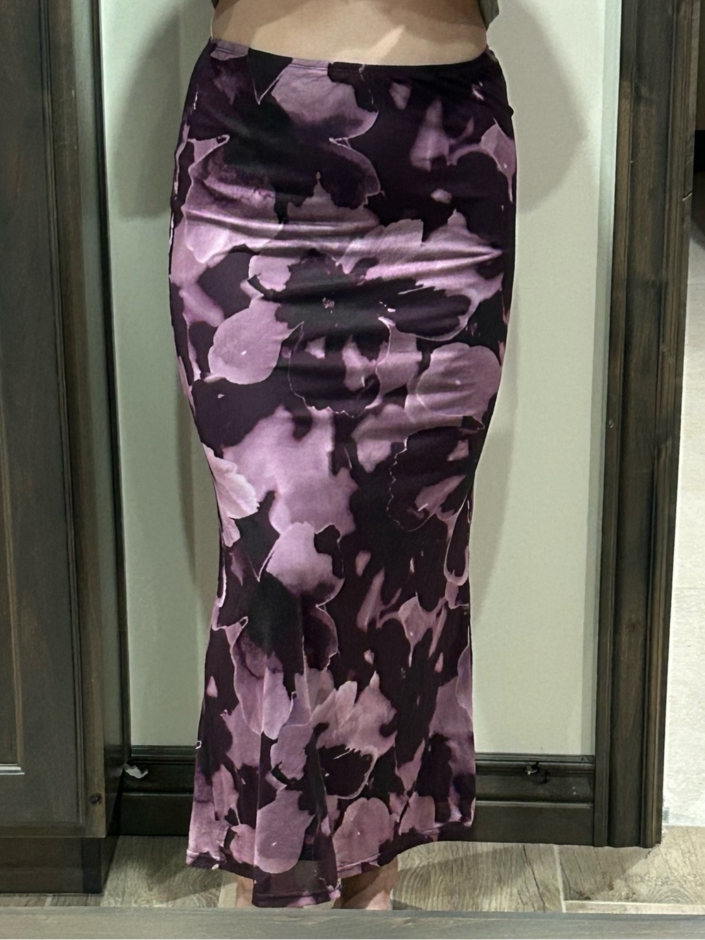 photo printesque floral purple maxi skirt